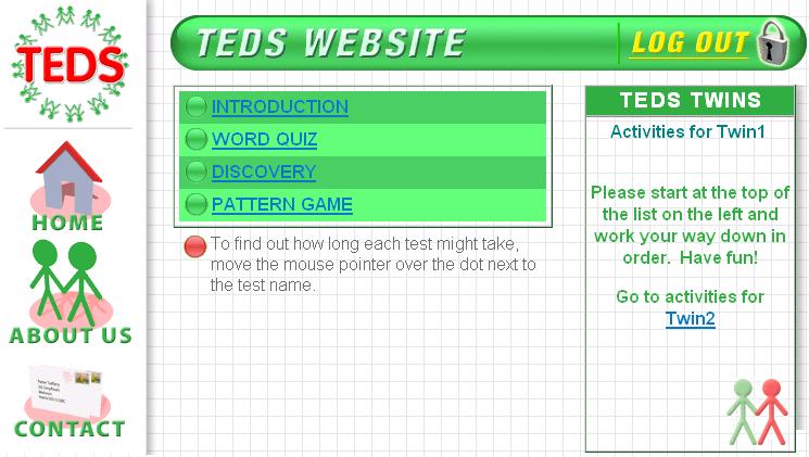 14 Year Study web activities screen