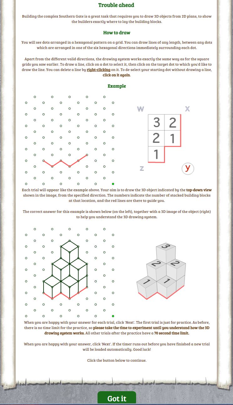 3D drawing test instructions